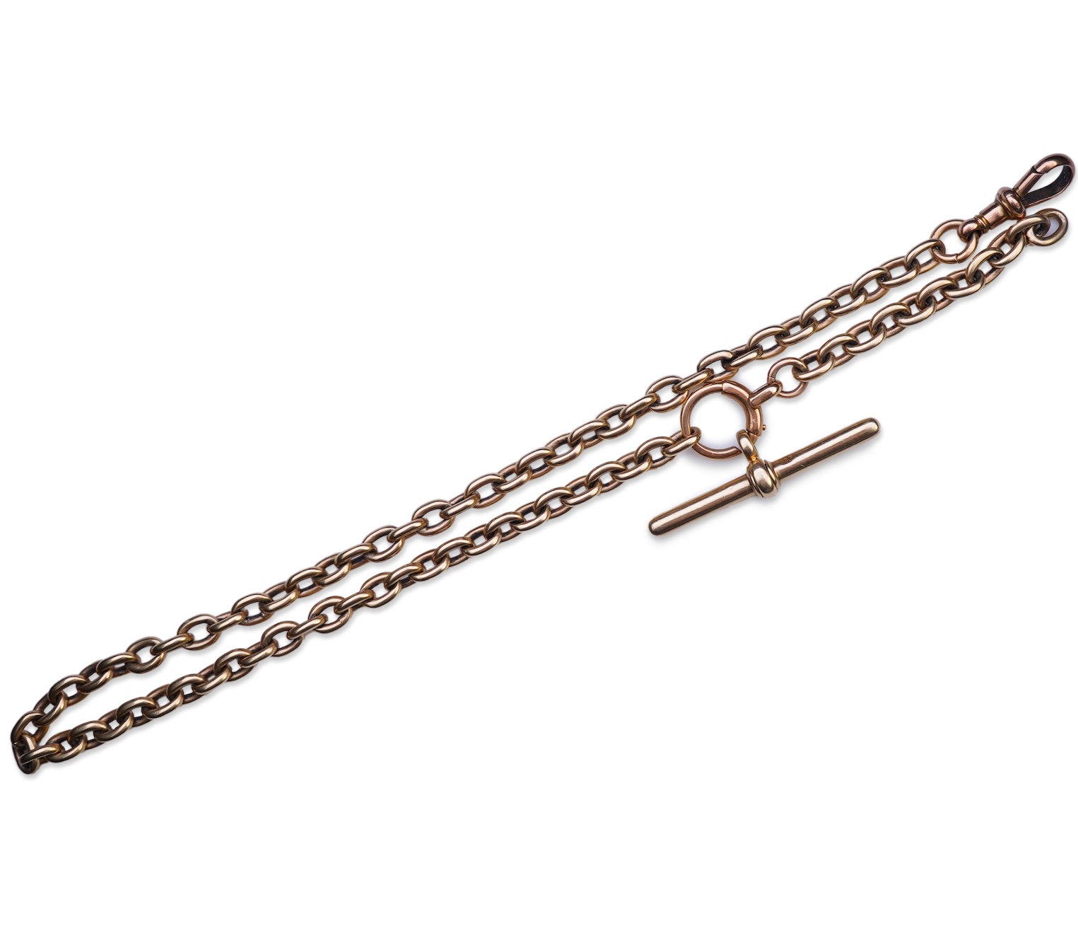 A gold watch chain, circa 1900